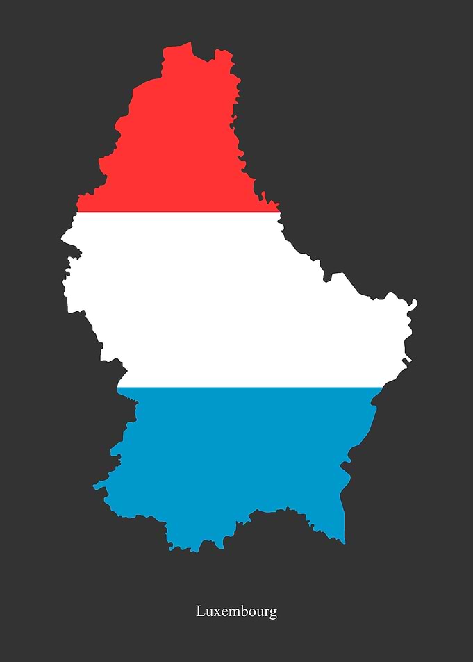 luxembourg Map Flag