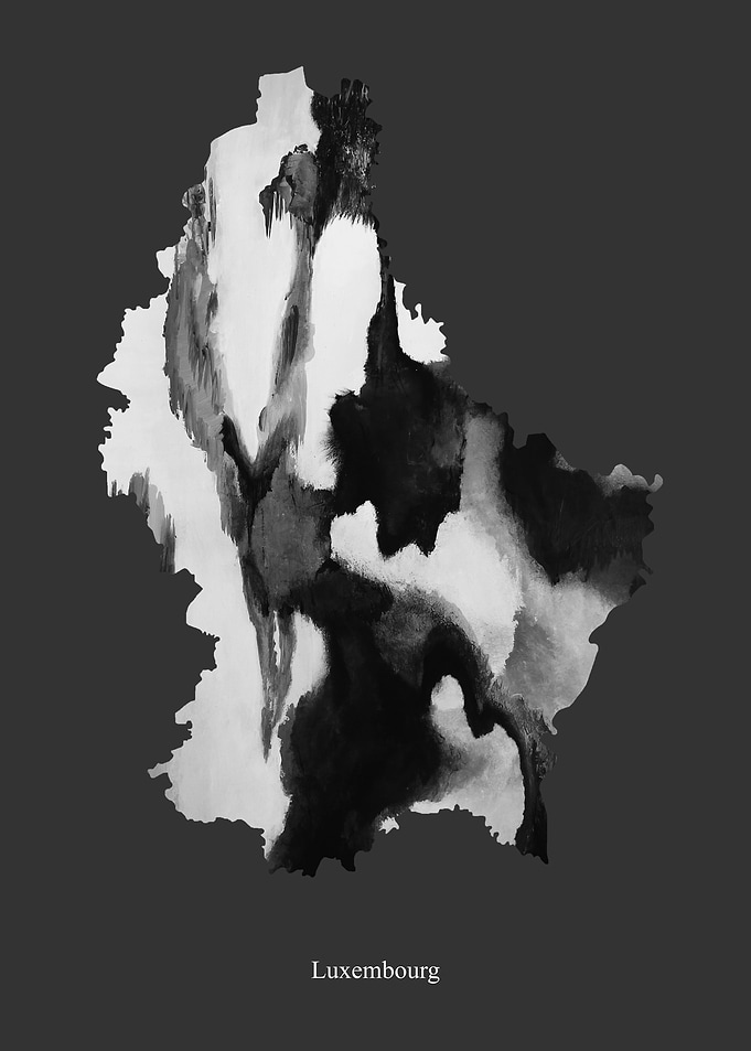 Luxembourg Map B W