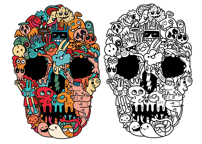 Skull Made of cute monster