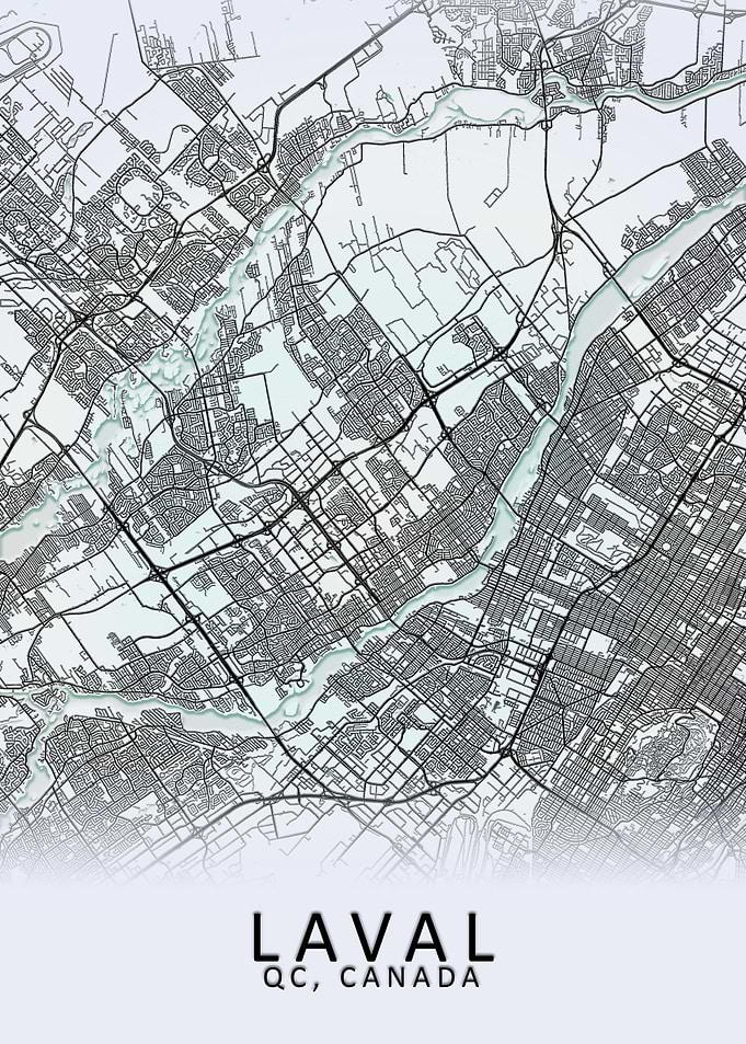 Laval QC Canada City Map
