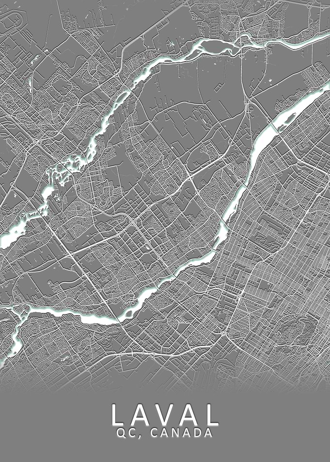 Laval QC Canada City Map