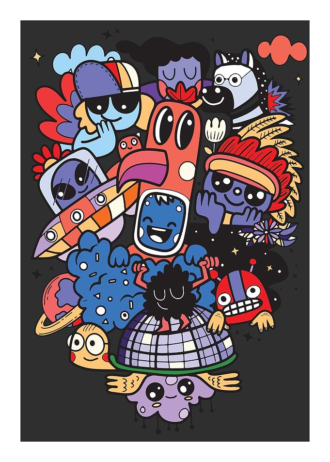 Doodle cute Monster