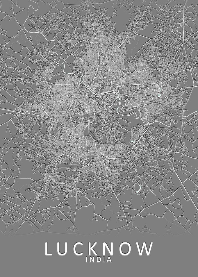 Lucknow India City Map