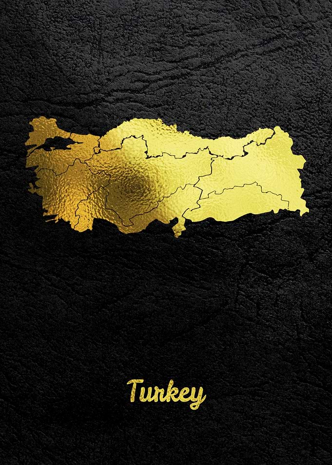 Golden Map Art Turkey