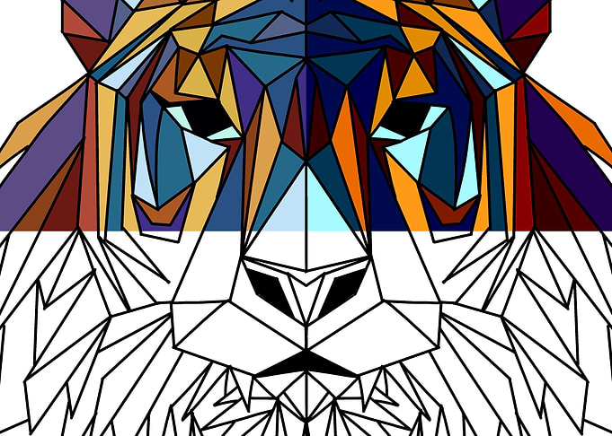 Polygonal geometric tiger