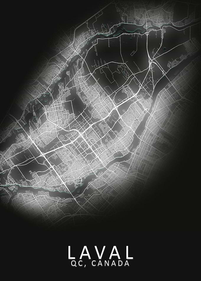 Laval QC Canada City Map