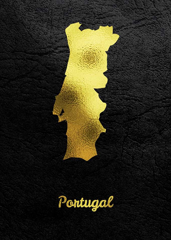 Golden Map Art Portugal