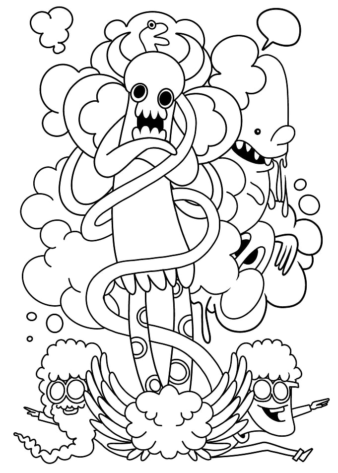 cute monster and friends