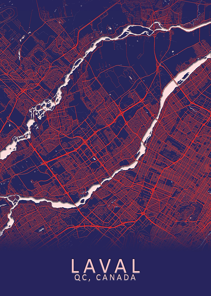 Laval QC Canada City Map