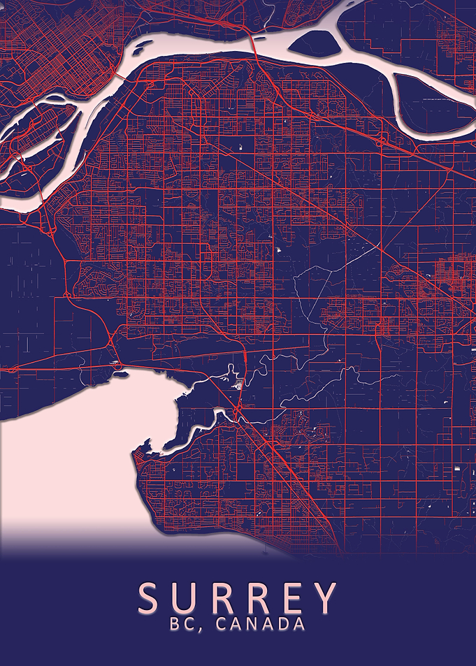 Surrey BC Canada City Map