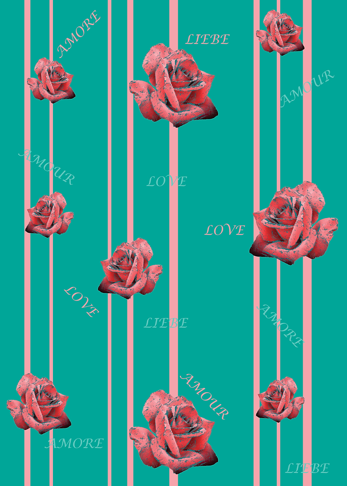Pink roses with love words
