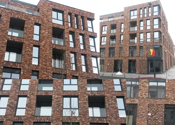 Brick housing in the city