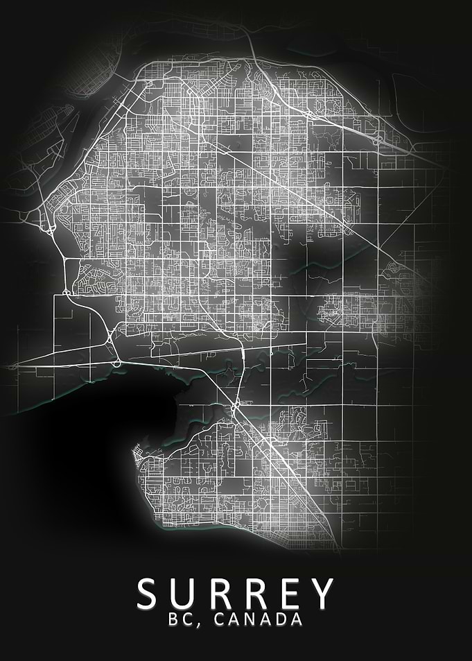 Surrey BC Canada City Map