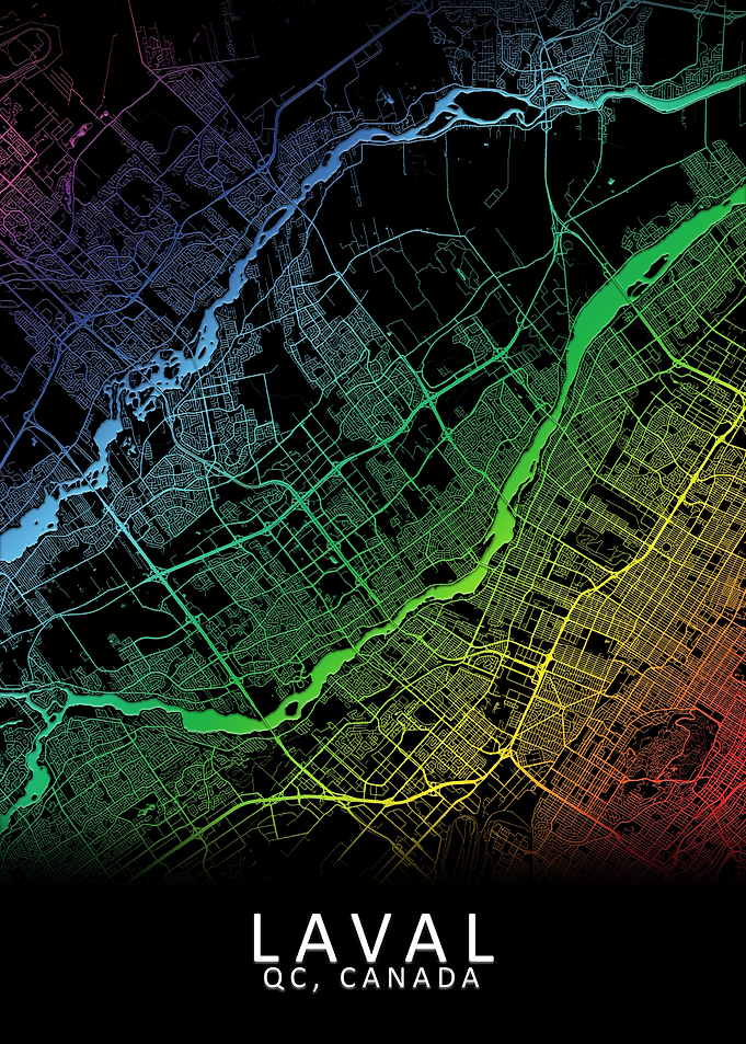 Laval QC Canada City Map