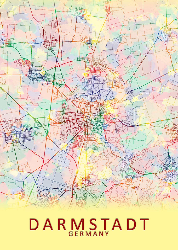 Darmstadt Germany City Map