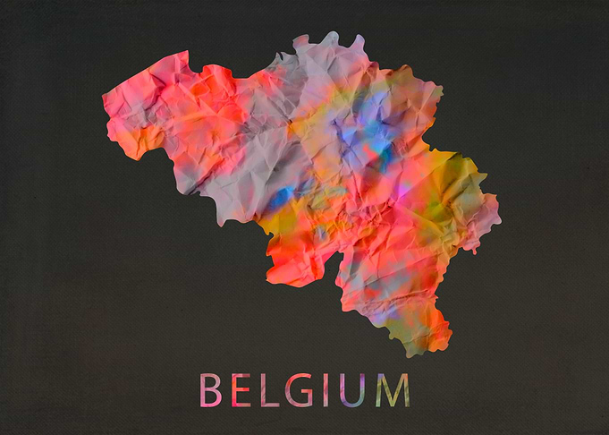 Belgium Tie Dye Map