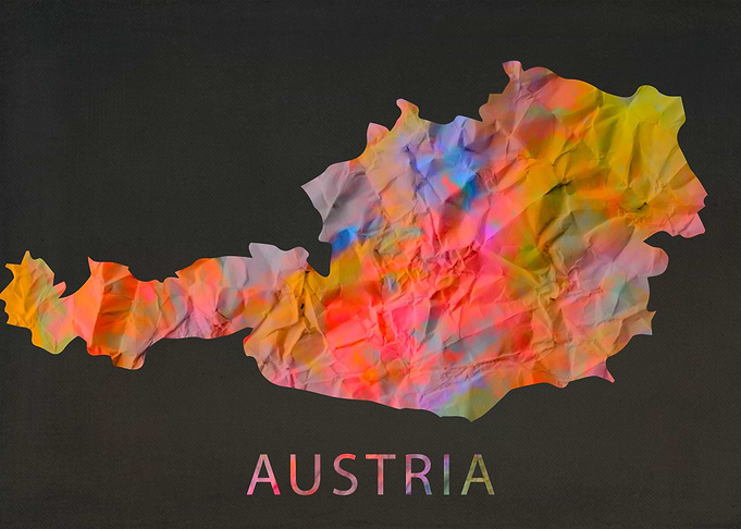 Austria Tie Dye Map