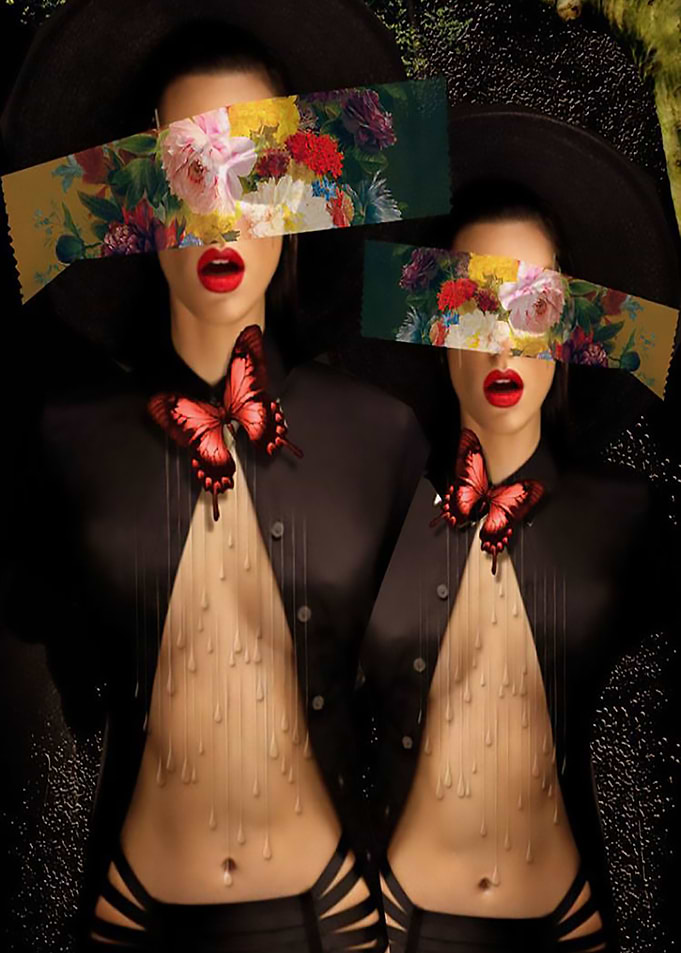 Twins digital art collage