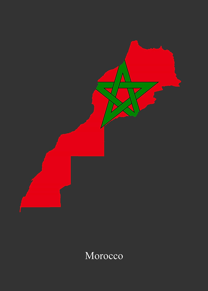 Morocco Map Flag
