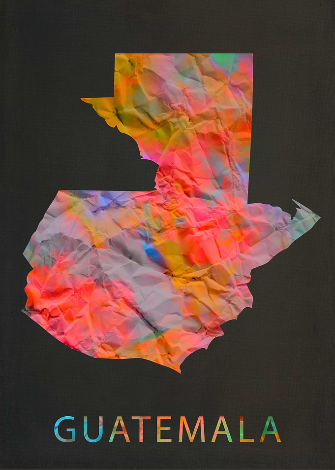 Guatemala Tie Dye Map