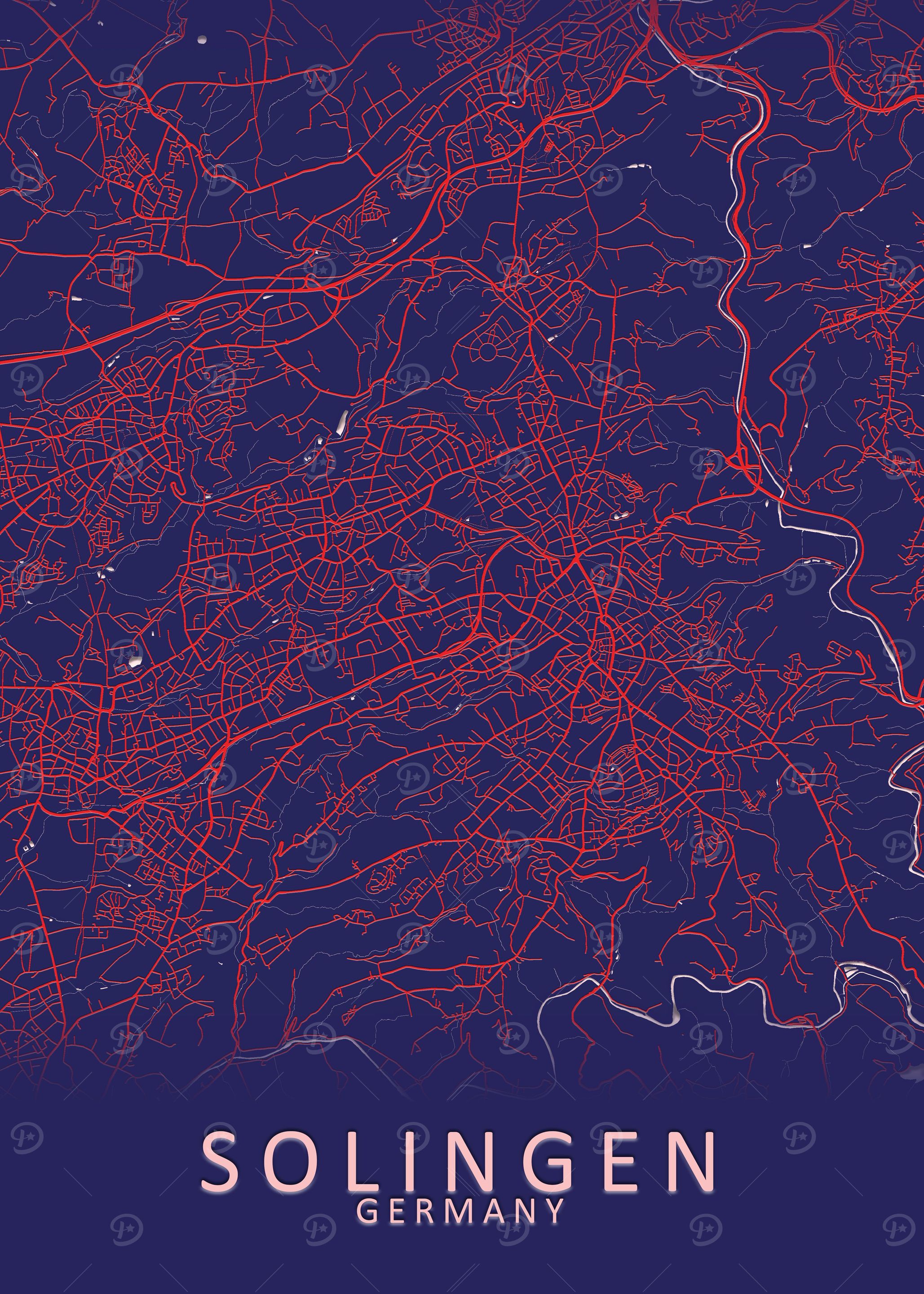 Solingen Germany City Map