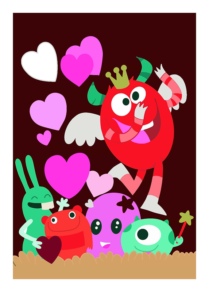 Cute monsters group