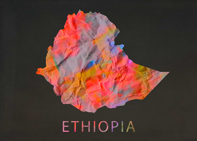 Ethiopia Tie Dye Map