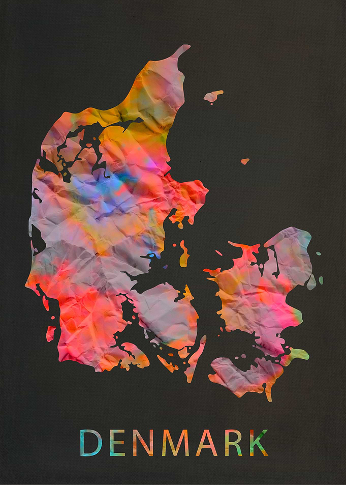 Denmark Tie Dye Map