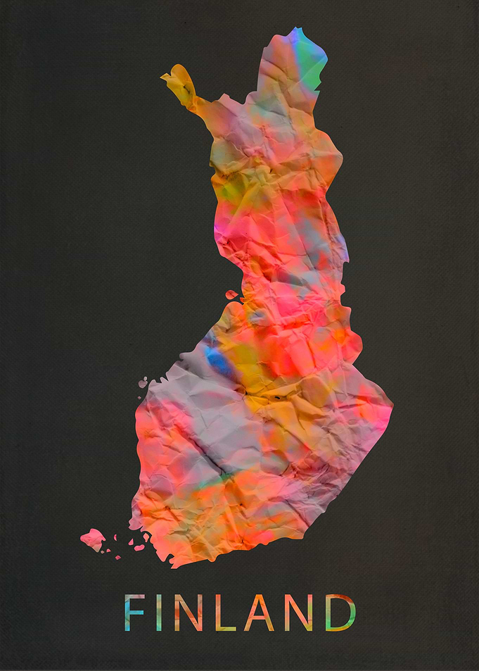 Finland Tie Dye Map