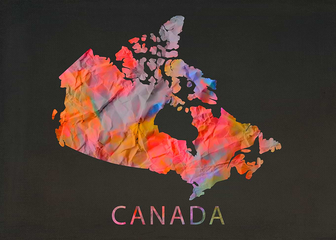 Canada Tie Dye Country Map