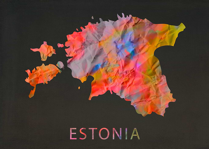 Estonia Tie Dye Map