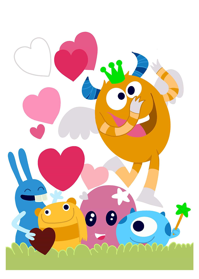 Cute monsters group