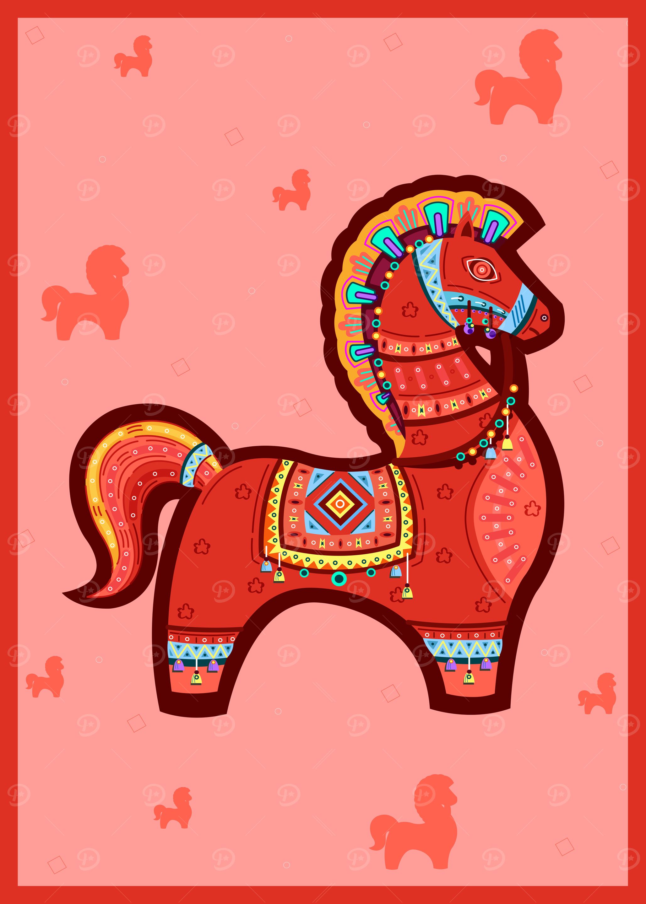 Organized clay HORSE