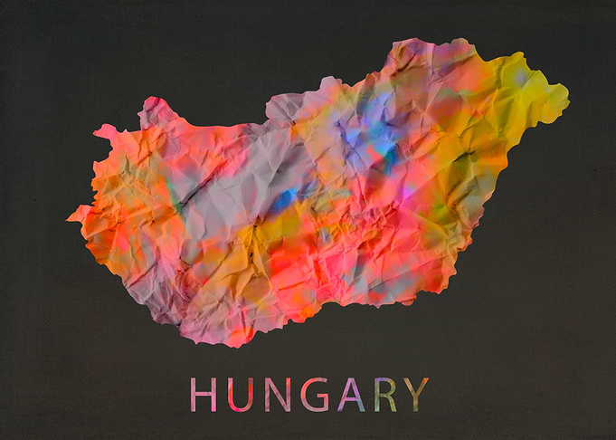 Hungary Tie Dye Map