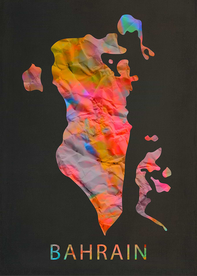 Bahrain Tie Dye Map