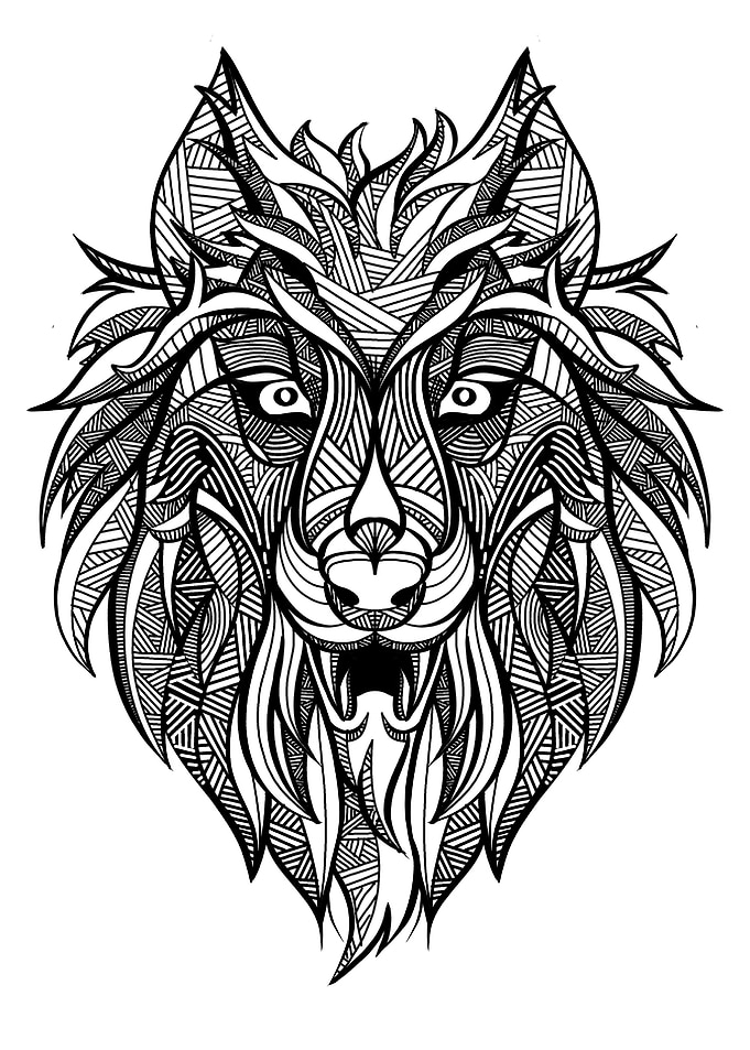 Ornamental vintage wolf