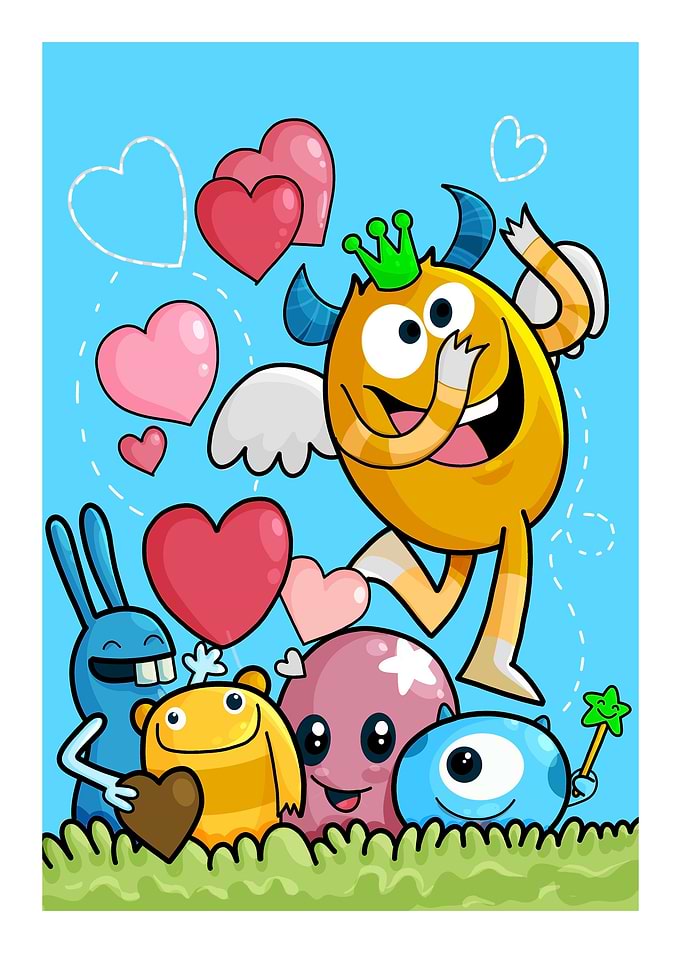 Cute monsters group