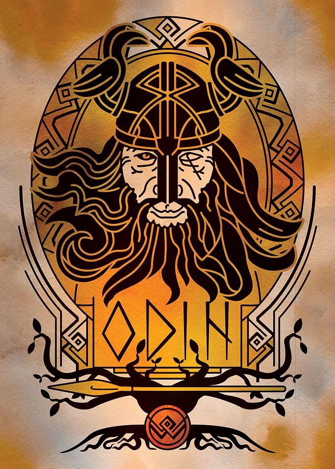 Odin Norse God portrait
