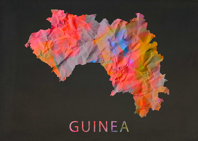 Guinea Tie Dye Map Country