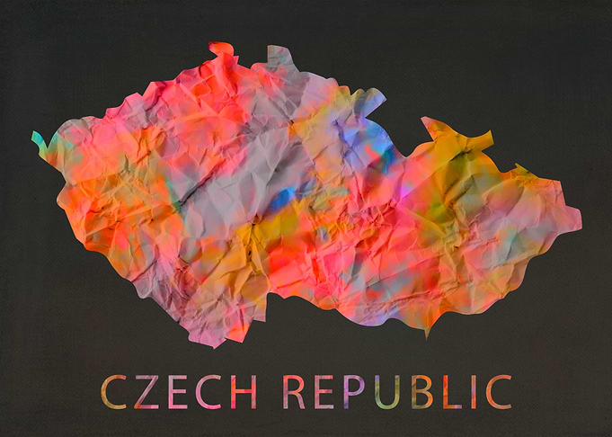 Czech Republic Tie Dye Map
