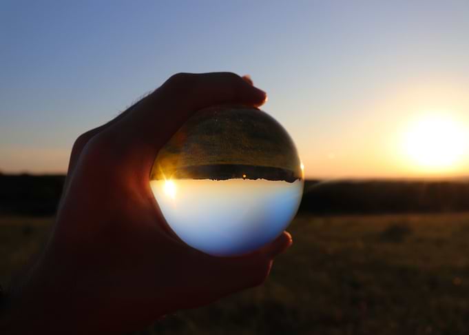 Lensball sunset in France
