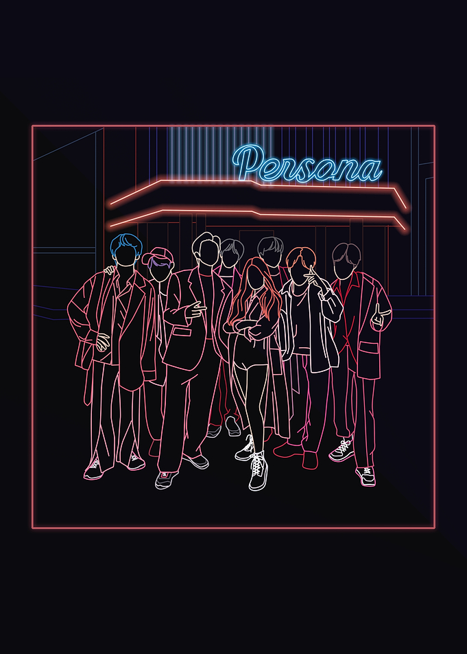 BTS Boy with luv line art