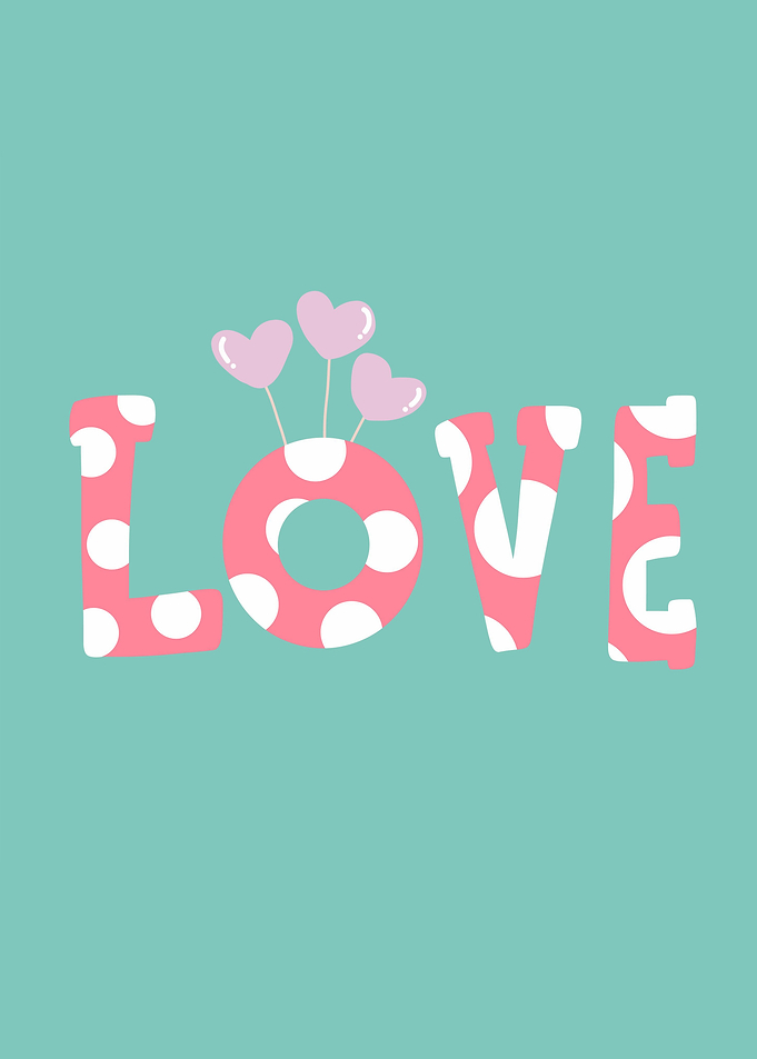 Love pink polka dot