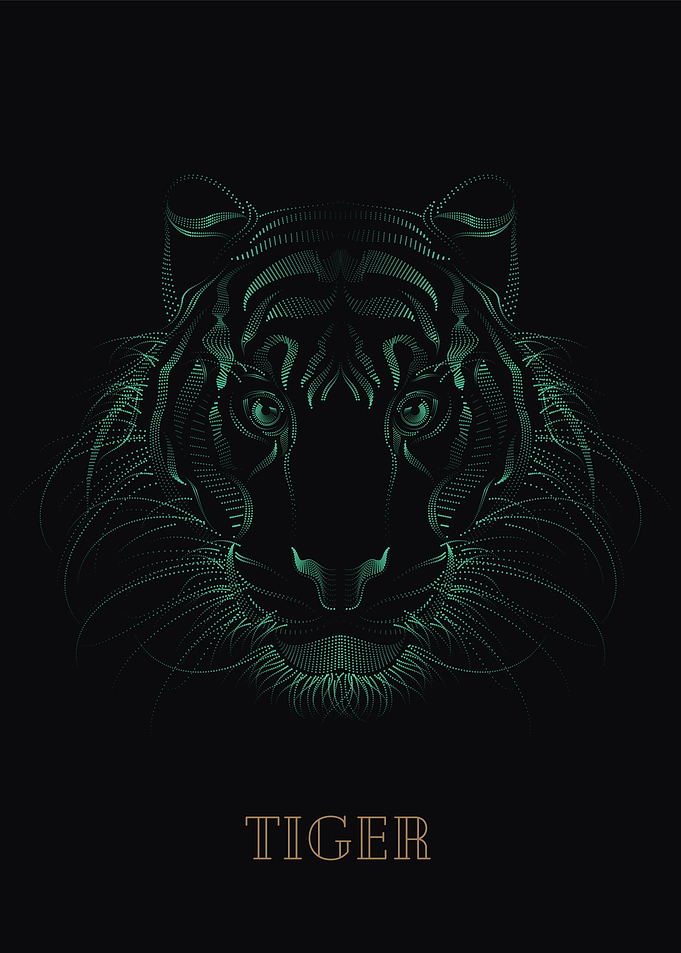 Tiger Head Art Deco