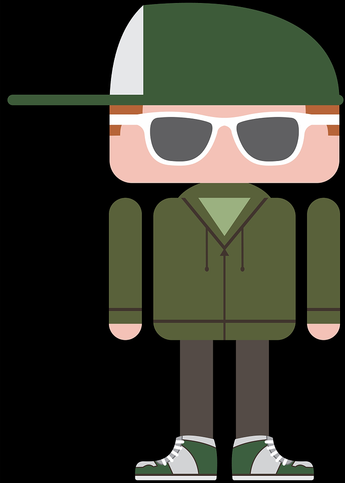 Hipster in green
