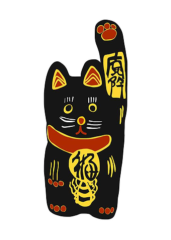 Black lucky cat manekineko