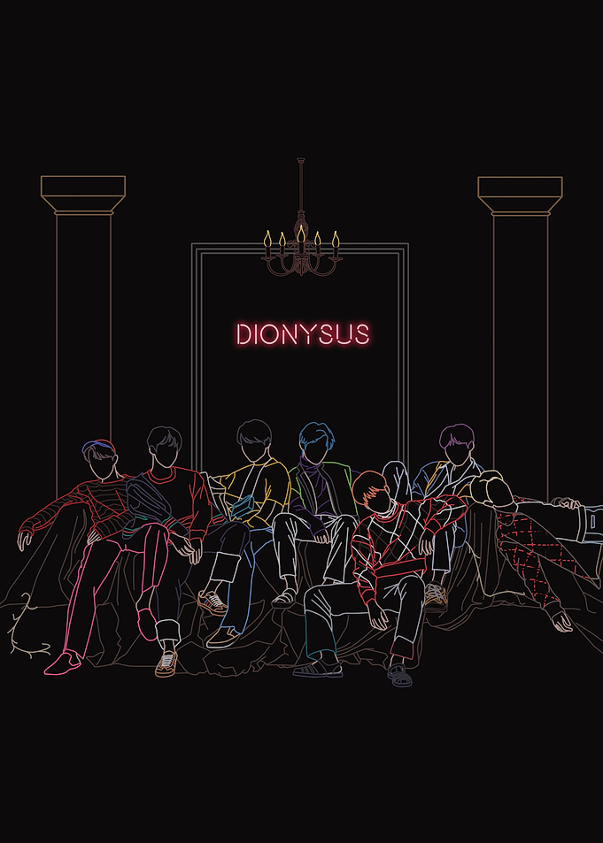 BTS Dionysus line art