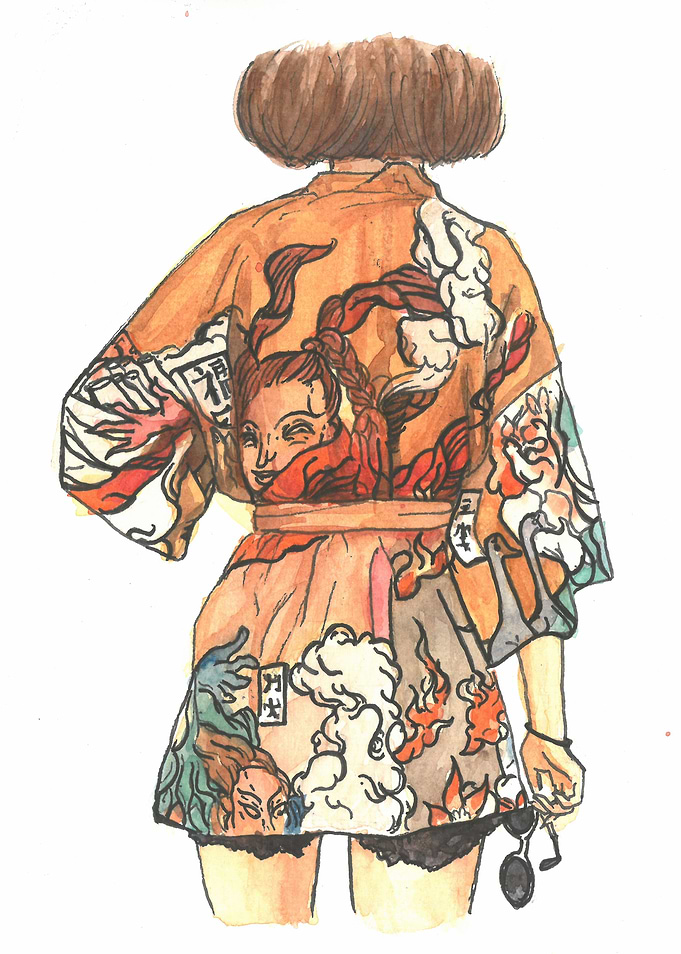 The lady in kimono