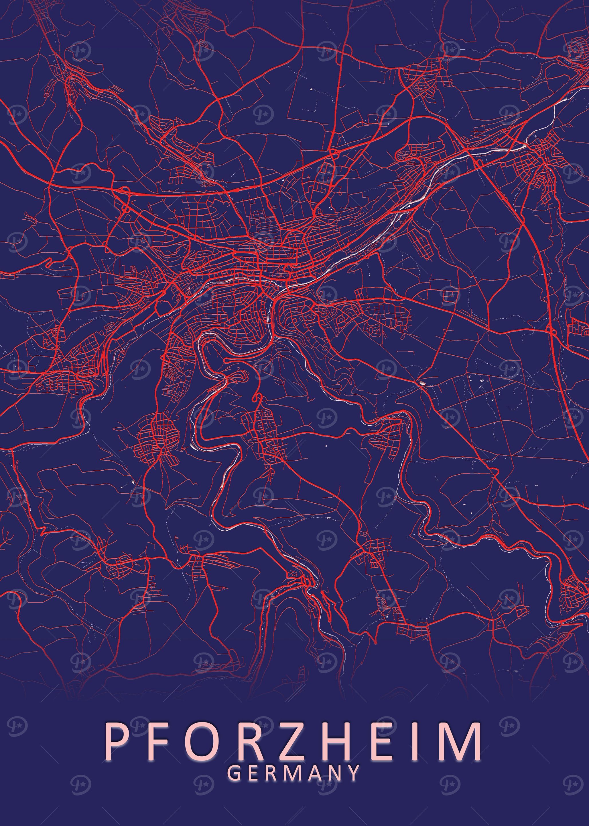 Pforzheim Germany City Map