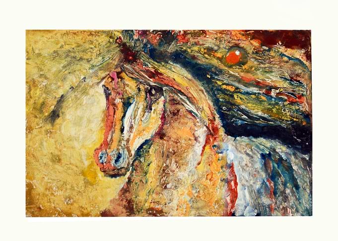Monoprinted Horse
